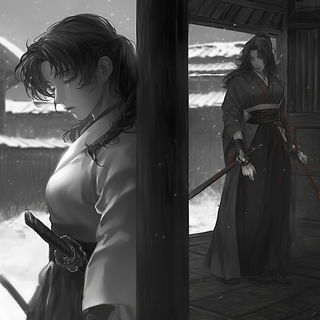 Orchid Viaduct Line style, Midjourney V6.1: black-and-white manga comic strip