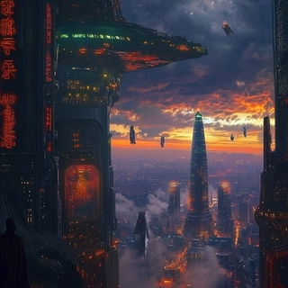 Orchid Viaduct Line style, Midjourney V6.1: cinematic shot from sci-fi movie