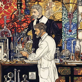 Neon Undertow style, Midjourney V6.1: editorial illustration for popular scientific magazine cover