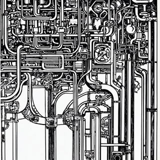 Neon Undertow style, Midjourney V6.1: technical infrastructure blueprint schematics