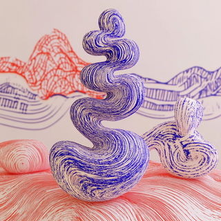 Madder Ink Front style, Midjourney V6.1: abstract 3D render