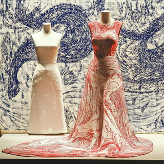 Madder Ink Front style, Midjourney V6.1: haute-couture fashion outfit