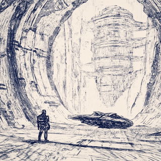 Madder Ink Front style, Midjourney V6.1: cinematic shot from sci-fi movie
