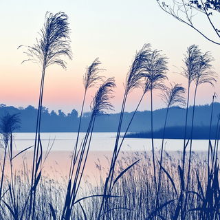 Madder Ink Front style, Midjourney V6.1: realistic landscape photograph of quiet dawn