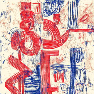 Madder Ink Front style, Midjourney V6.1: typographic composition with large letters