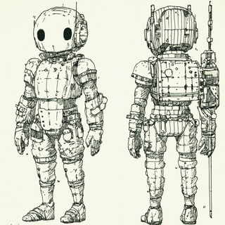 Chromatocopy style, Midjourney V6.1: concept art character design of retropunk steam knight