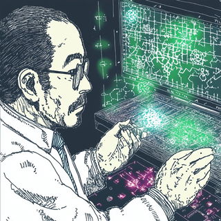 Chromatocopy style, Midjourney V6.1: editorial illustration for popular scientific magazine cover