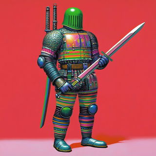 Brushmark Behemoths style, Midjourney V6.1: concept art character design of retropunk steam knight