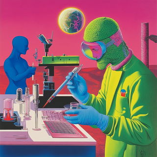 Brushmark Behemoths style, Midjourney V6.1: editorial illustration for popular scientific magazine cover