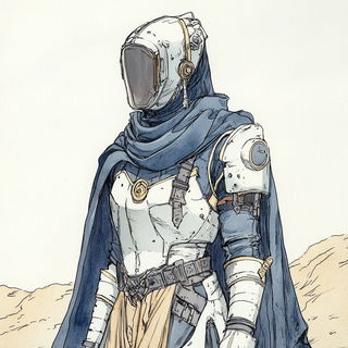 Cliffetch style, Midjourney V6.1: concept art character design of retropunk steam knight
