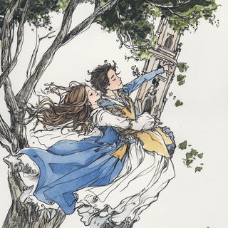 Cliffetch style, Midjourney V6.1: retro fairy-tale illustration