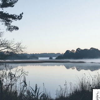 Cliffetch style, Midjourney V6.1: realistic landscape photograph of quiet dawn