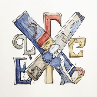 Cliffetch style, Midjourney V6.1: typographic composition with large letters