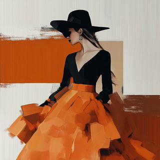 Chrometch style, Midjourney V6.1: haute-couture fashion outfit