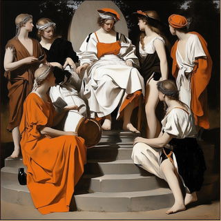 Chrometch style, Midjourney V6.1: classical 18th-century oil painting