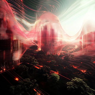 Cliffskin Chromapuppetry style, Midjourney V6.1: megacity with futuristic bioarchitecture