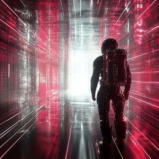 Cliffskin Chromapuppetry style, Midjourney V6.1: cinematic shot from sci-fi movie