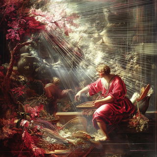 Cliffskin Chromapuppetry style, Midjourney V6.1: classical 18th-century oil painting