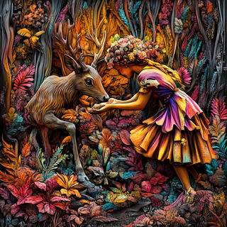 Pilgrimscale style, Midjourney V6.1: retro fairy-tale illustration