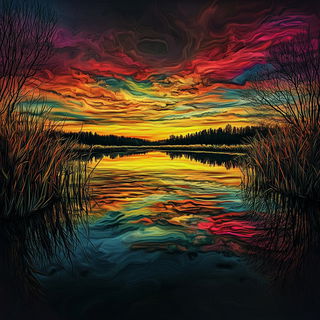 Pilgrimscale style, Midjourney V6.1: realistic landscape photograph of quiet dawn