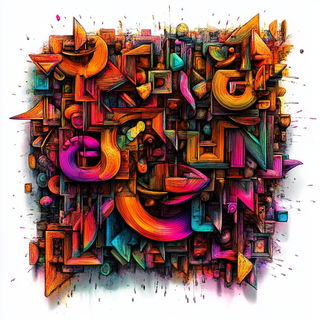 Pilgrimscale style, Midjourney V6.1: typographic composition with large letters