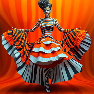 Chromafoundry style, Midjourney V6.1: haute-couture fashion outfit