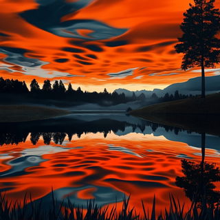 Chromafoundry style, Midjourney V6.1: realistic landscape photograph of quiet dawn