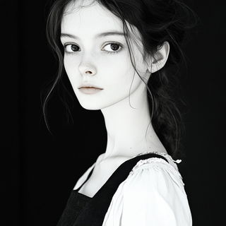 Cryofolia style, Midjourney V6.1: photographic portrait of female protagonist