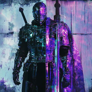 Ripplerefract style, Midjourney V6.1: concept art character design of retropunk steam knight