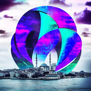 Ripplerefract style, Midjourney V6.1: bold minimalist logo design for Istanbul city municipal services