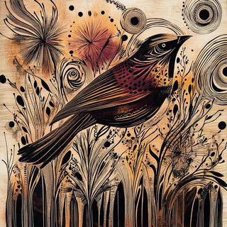 Inkfold Basin style, Midjourney V6.1: traditional folk art