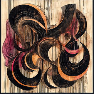 Inkfold Basin style, Midjourney V6.1: typographic composition with large letters