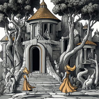 Burlap Crown style, Midjourney V6.1: retro fairy-tale illustration