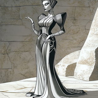 Burlap Crown style, Midjourney V6.1: haute-couture fashion outfit