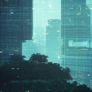 Jamboree Brushworld style, Midjourney V6.1: megacity with futuristic bioarchitecture