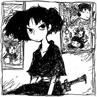 Crownblock Scribbleform style, Midjourney V6.1: black-and-white manga comic strip