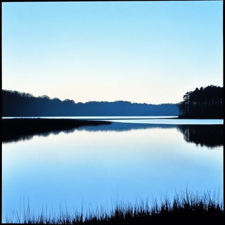 Crownblock Scribbleform style, Midjourney V6.1: realistic landscape photograph of quiet dawn