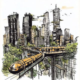 Solmushroom Baroque style, Midjourney V6.1: megacity with futuristic bioarchitecture