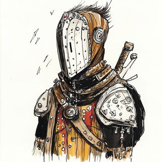 Solmushroom Baroque style, Midjourney V6.1: concept art character design of retropunk steam knight