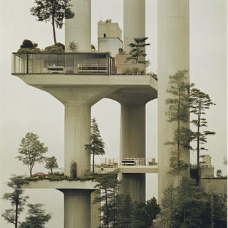 Hazecrank style, Midjourney V6.1: megacity with futuristic bioarchitecture