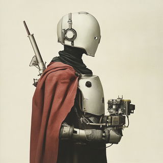 Hazecrank style, Midjourney V6.1: concept art character design of retropunk steam knight