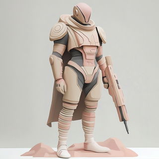 Cyanomagenta Urbanism style, Midjourney V6.1: concept art character design of retropunk steam knight