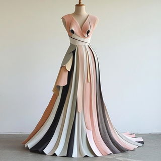 Cyanomagenta Urbanism style, Midjourney V6.1: haute-couture fashion outfit