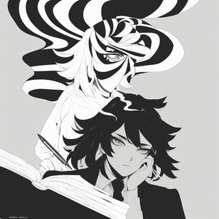 Cyanomagenta Urbanism style, Midjourney V6.1: black-and-white manga comic strip