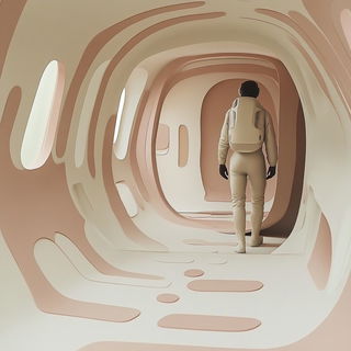 Cyanomagenta Urbanism style, Midjourney V6.1: cinematic shot from sci-fi movie