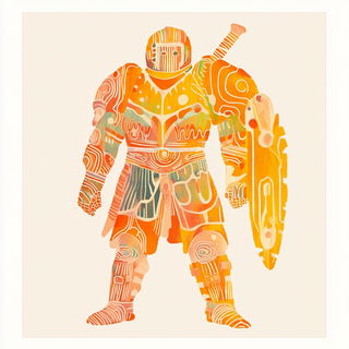 Rainbow Pour Stories style, Midjourney V6.1: concept art character design of retropunk steam knight