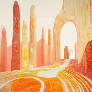 Rainbow Pour Stories style, Midjourney V6.1: cinematic shot from sci-fi movie