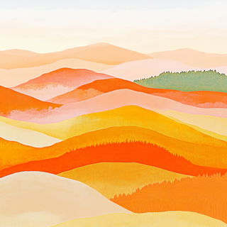 Rainbow Pour Stories style, Midjourney V6.1: realistic landscape photograph of quiet dawn