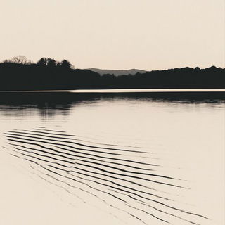 Sangha Marbling style, Midjourney V6.1: realistic landscape photograph of quiet dawn