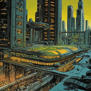 Reliefshadowism style, Midjourney V6.1: megacity with futuristic bioarchitecture